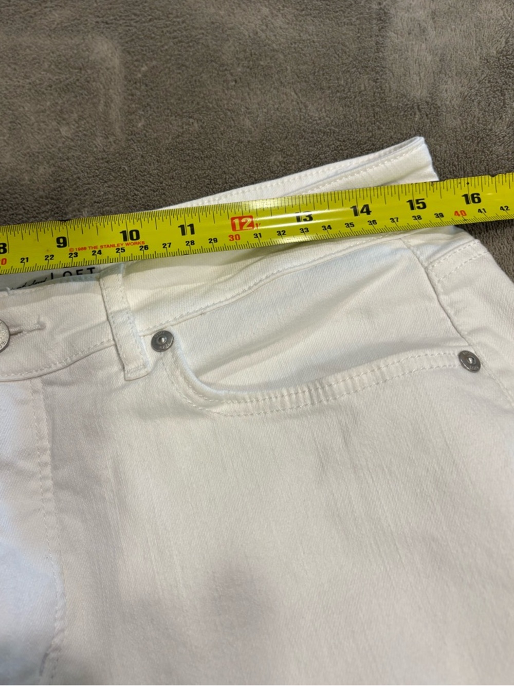 Loft White Stretch Skinny Curvy Jeans - Picture 3 of 5
